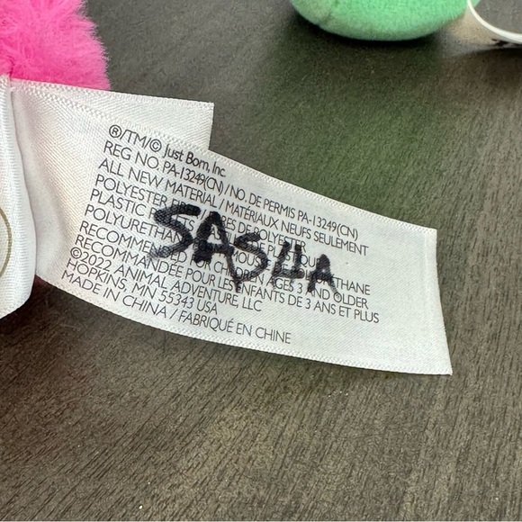 Peeps Set of 2 Rabbit Plush Toy Animals Pink Green - Picture 6 of 9